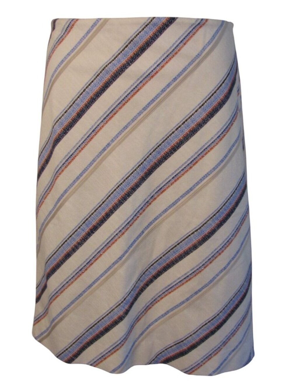 White House Black Market 16 Blue Rust Diagonal Stripe Skirt
